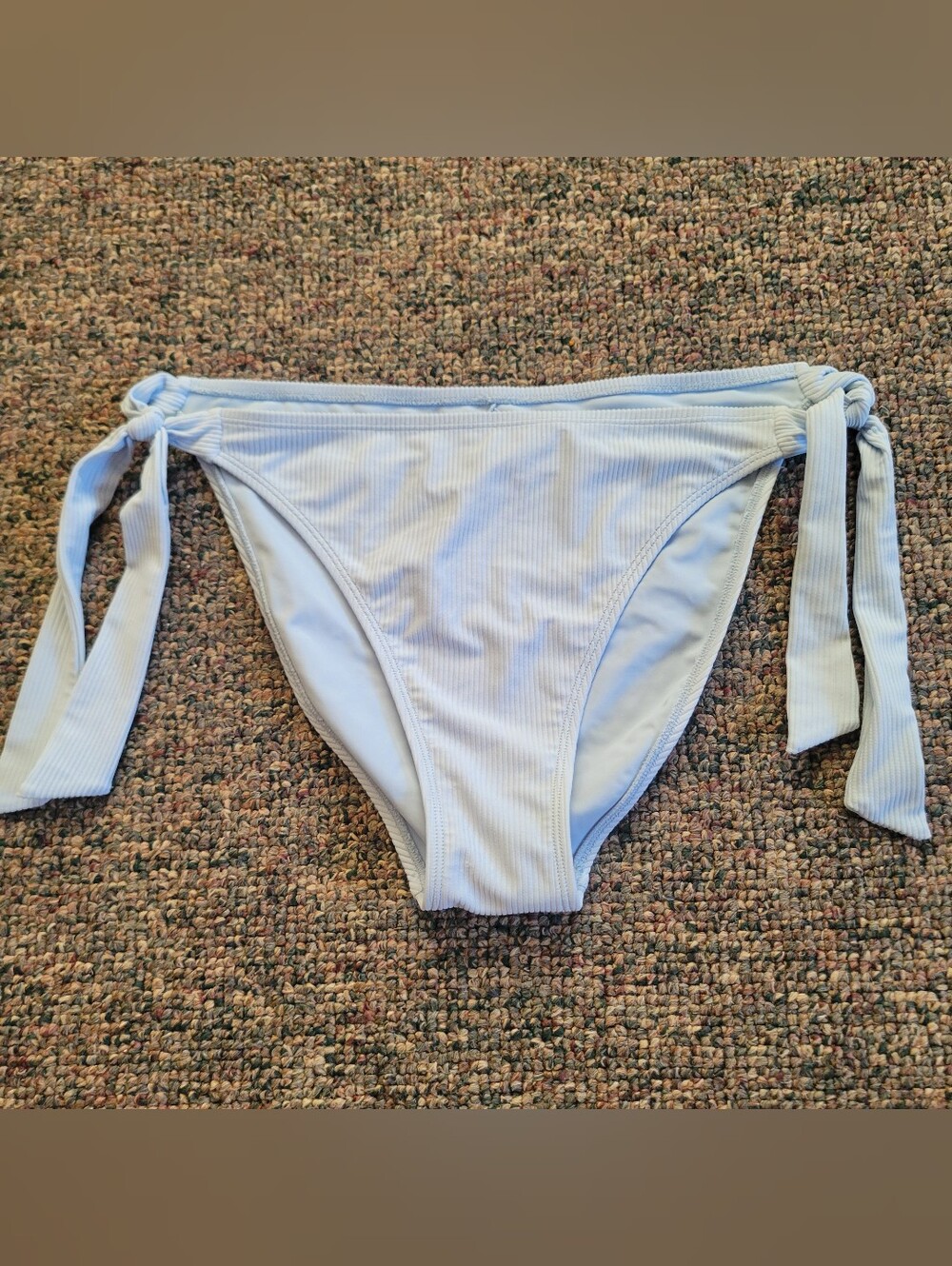 🔥🛑5/$20 Women’s Light Blue Ribbed Tie-Side Bikini Bottom